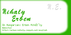 mihaly erben business card